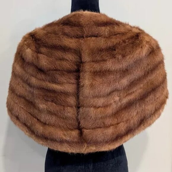 HENRI KESSLER Blonde Mink Fur Stole Evening Wrap Cape Lined Vintage Beautiful! - Picture 3 of 9